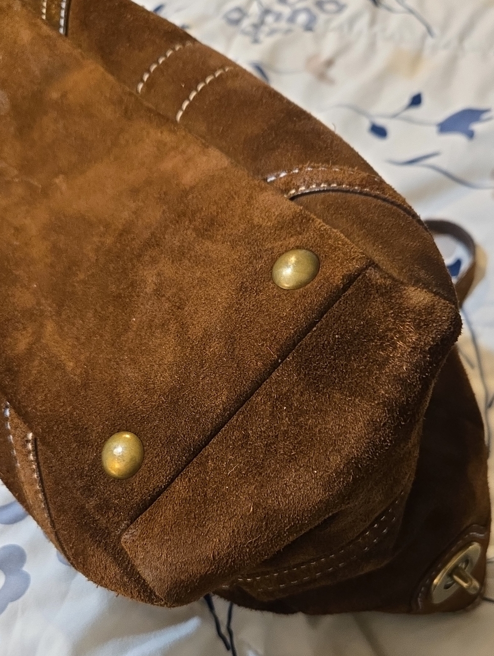 Coach Hampton Gallery Brown Suede Tote (Style 8B03) - Picture 15 of 16